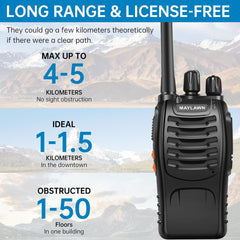 LED light earpieces and charging cables for walkie talkies