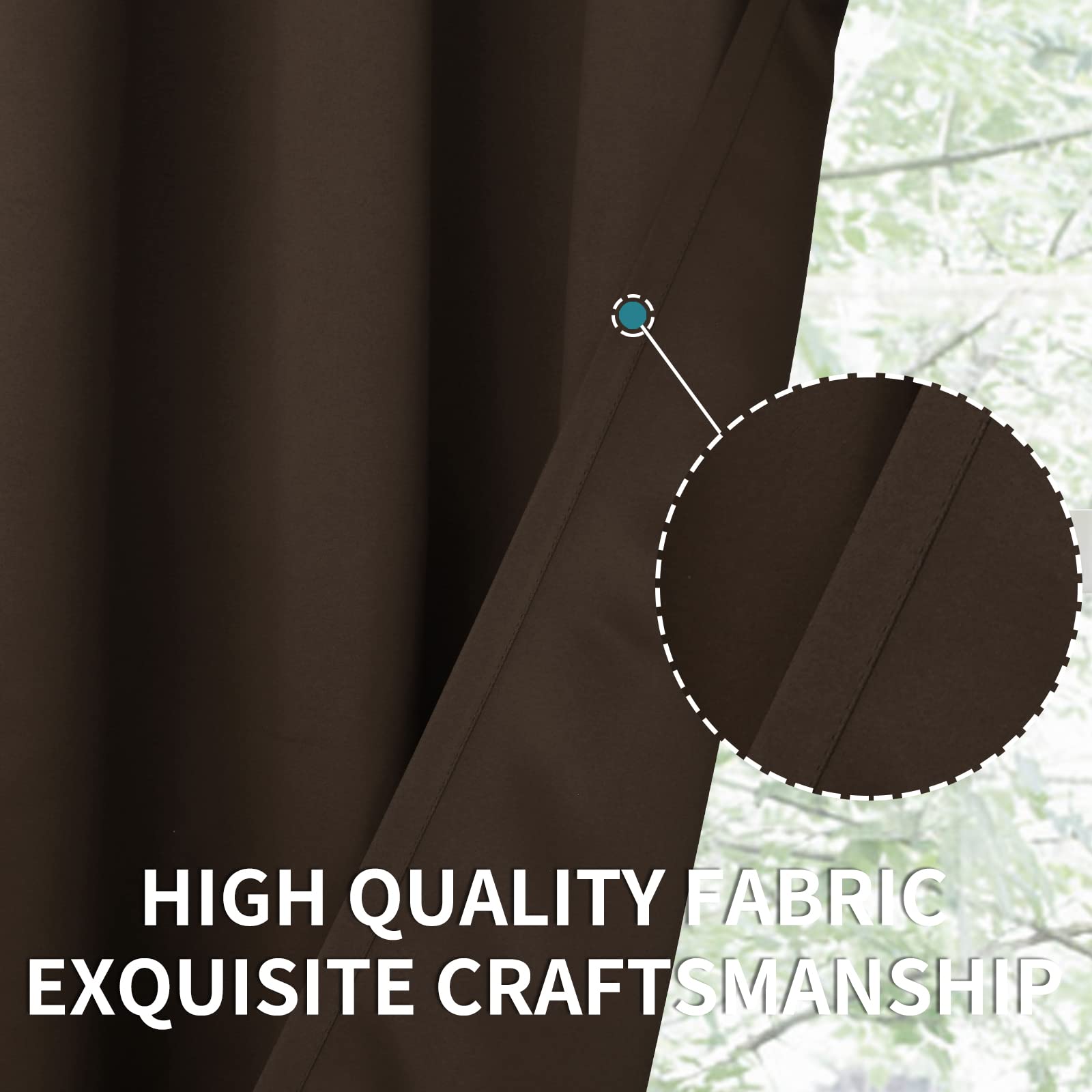 Machine washable BGment brown curtain panels 2 pack