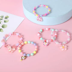 Colorful beaded bracelets for girls 5-piece set