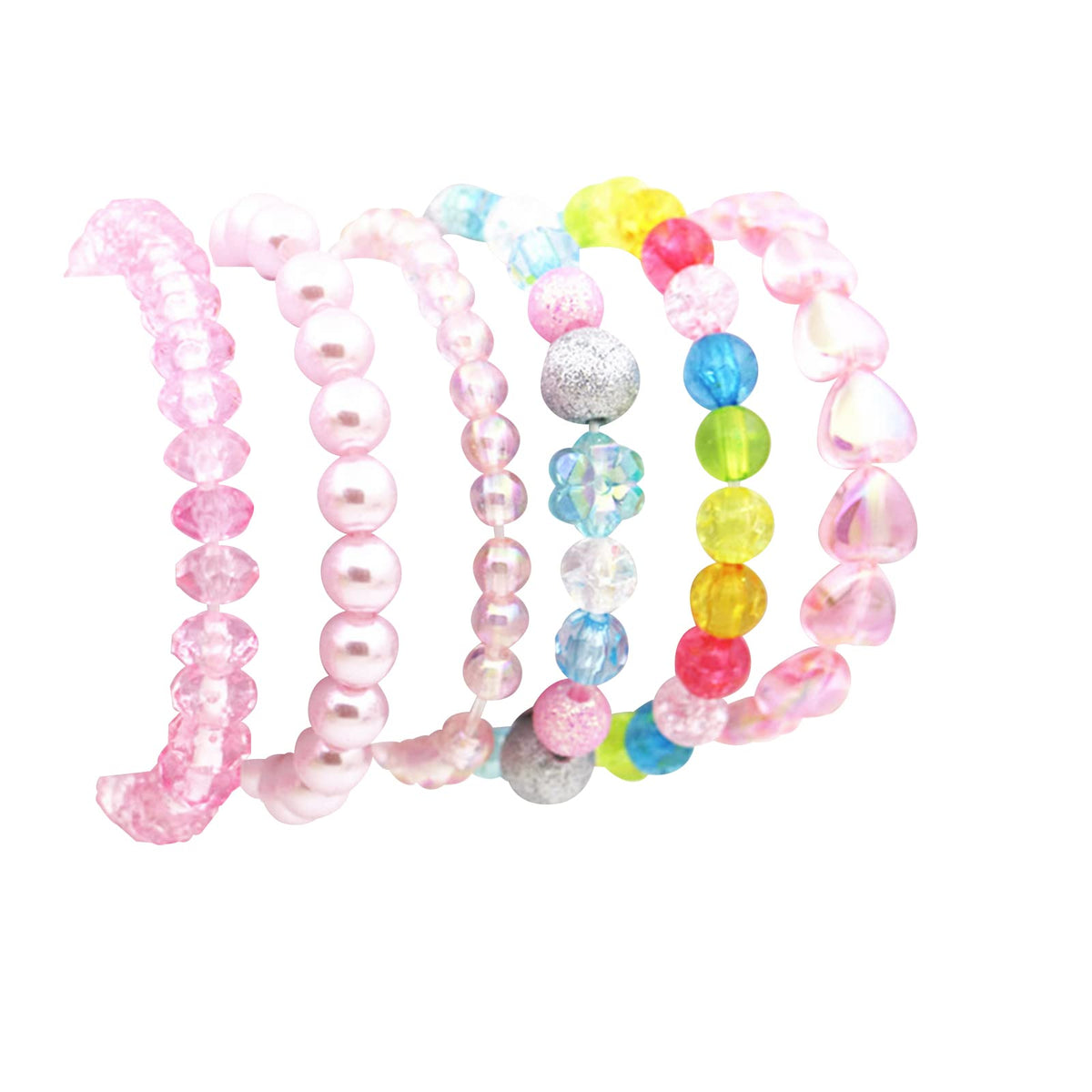 BGSHEMNI princess bracelets rainbow bead set for girls