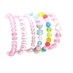 BGSHEMNI princess bracelets rainbow bead set for girls
