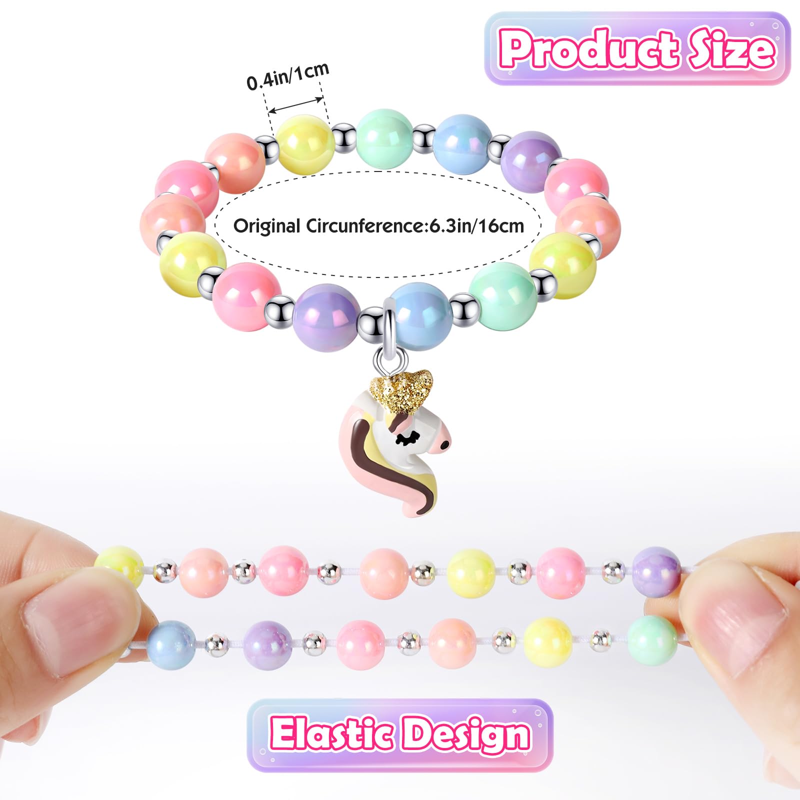 Unicorn butterfly flower cat designs beaded bracelets