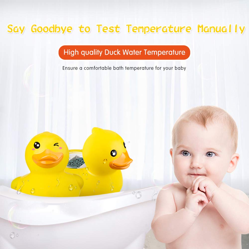 thermometer showing bath and room temperatures
