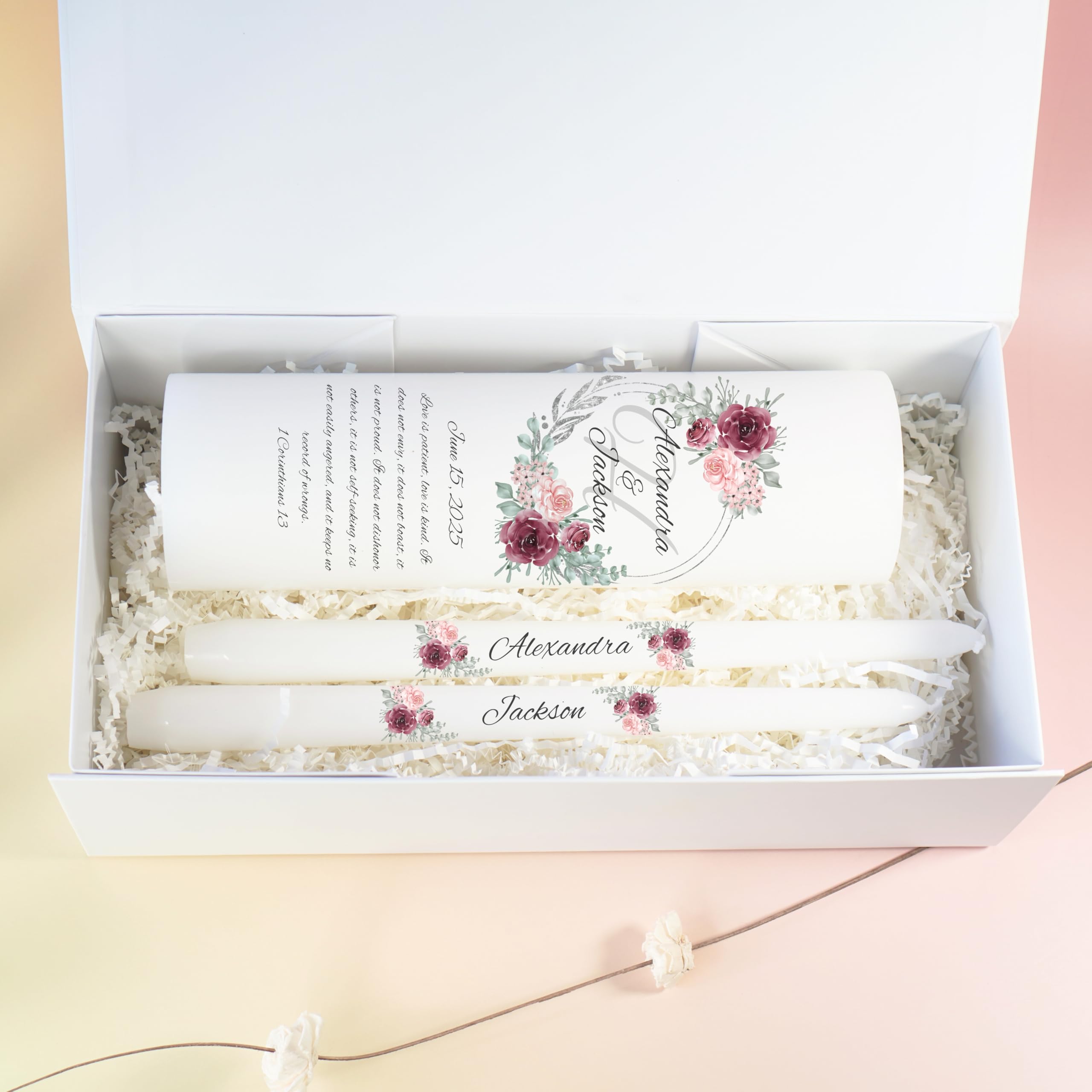Candle set with Bible quote theme