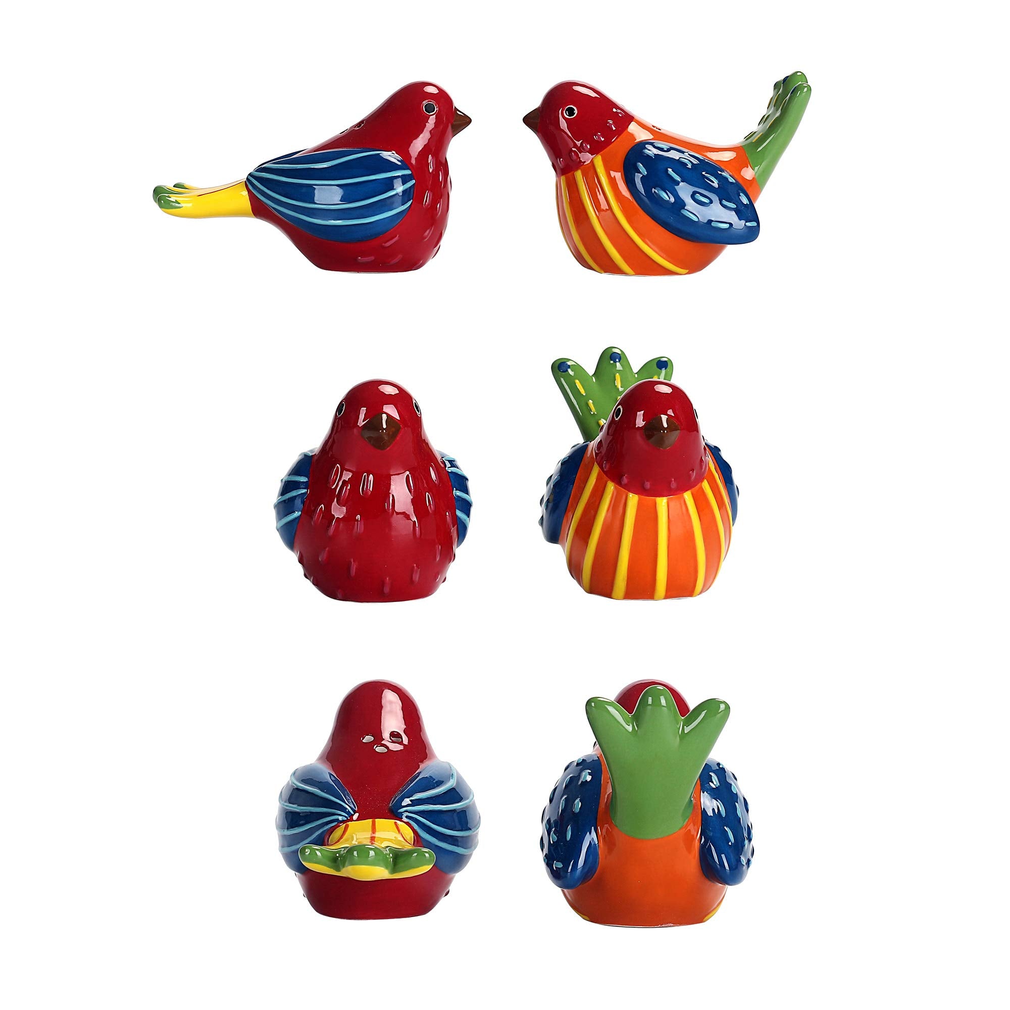 Handpainted Red Spring Bird Salt and Pepper Shaker Set