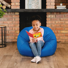 Big Joe Classic Bean Bag Chair Sapphire color closeup
