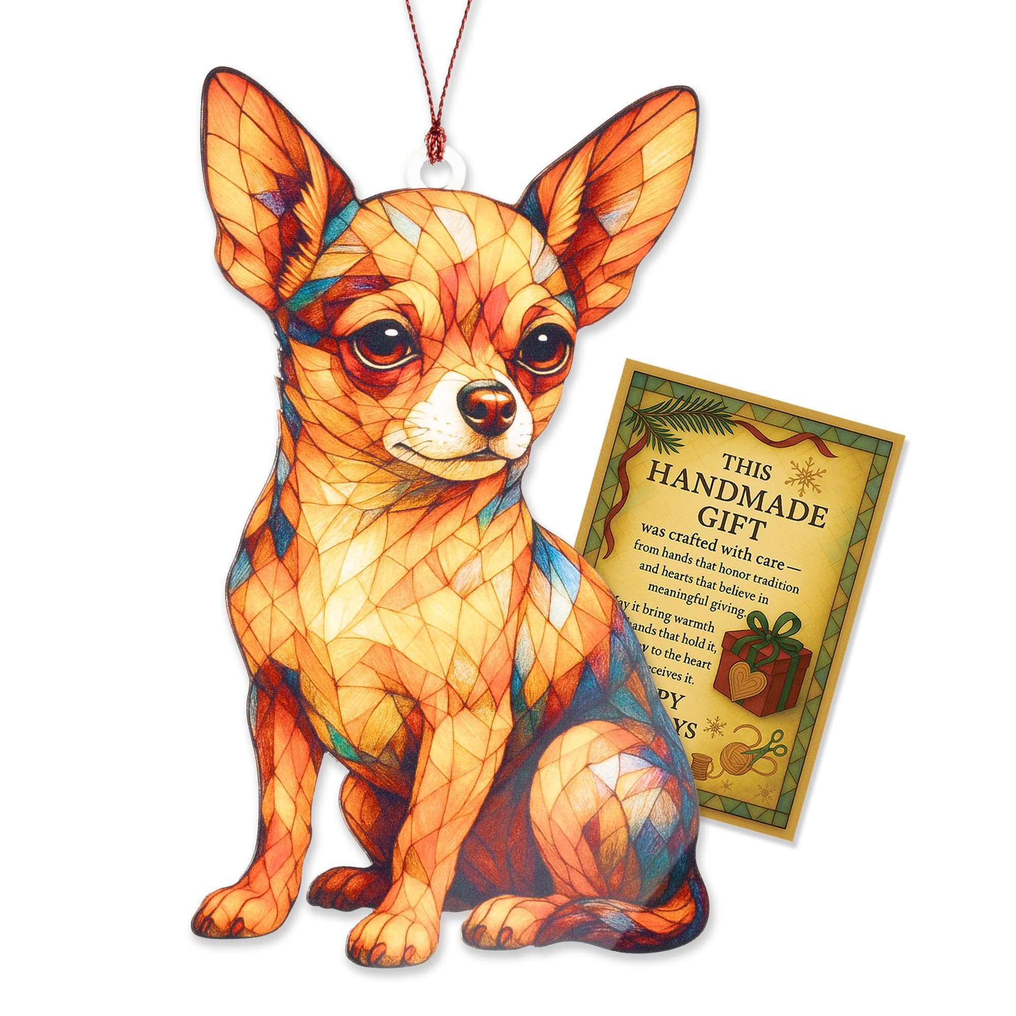 Big size 6 inch Chihuahua Ornament for christmas tree