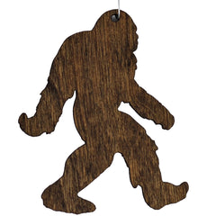 Bigfoot Christmas Ornament birch wood hand stained