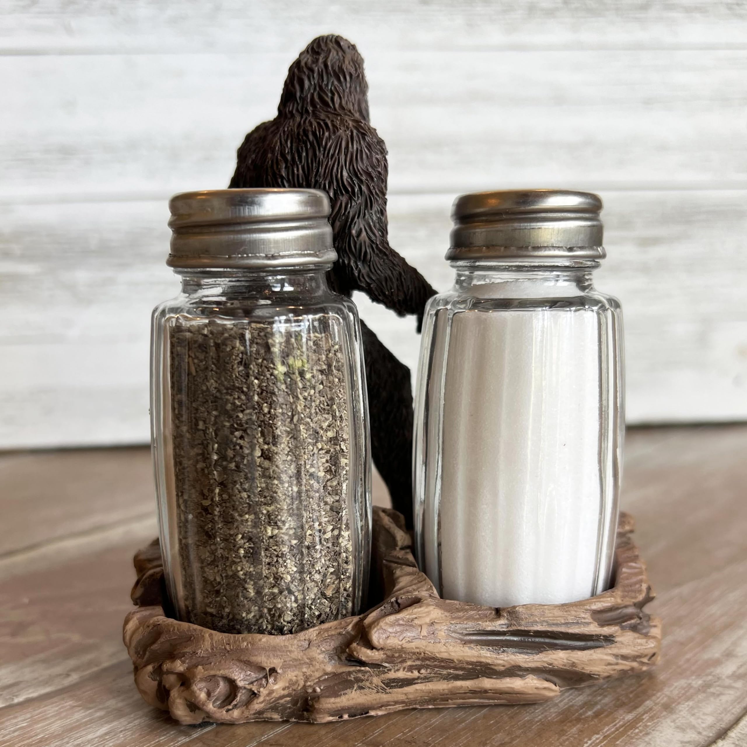 Conversation starting Bigfoot shaker set for kitchen or dining decor