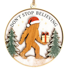 Bigfoot Gifts Funny Christmas Ornaments wooden ornament