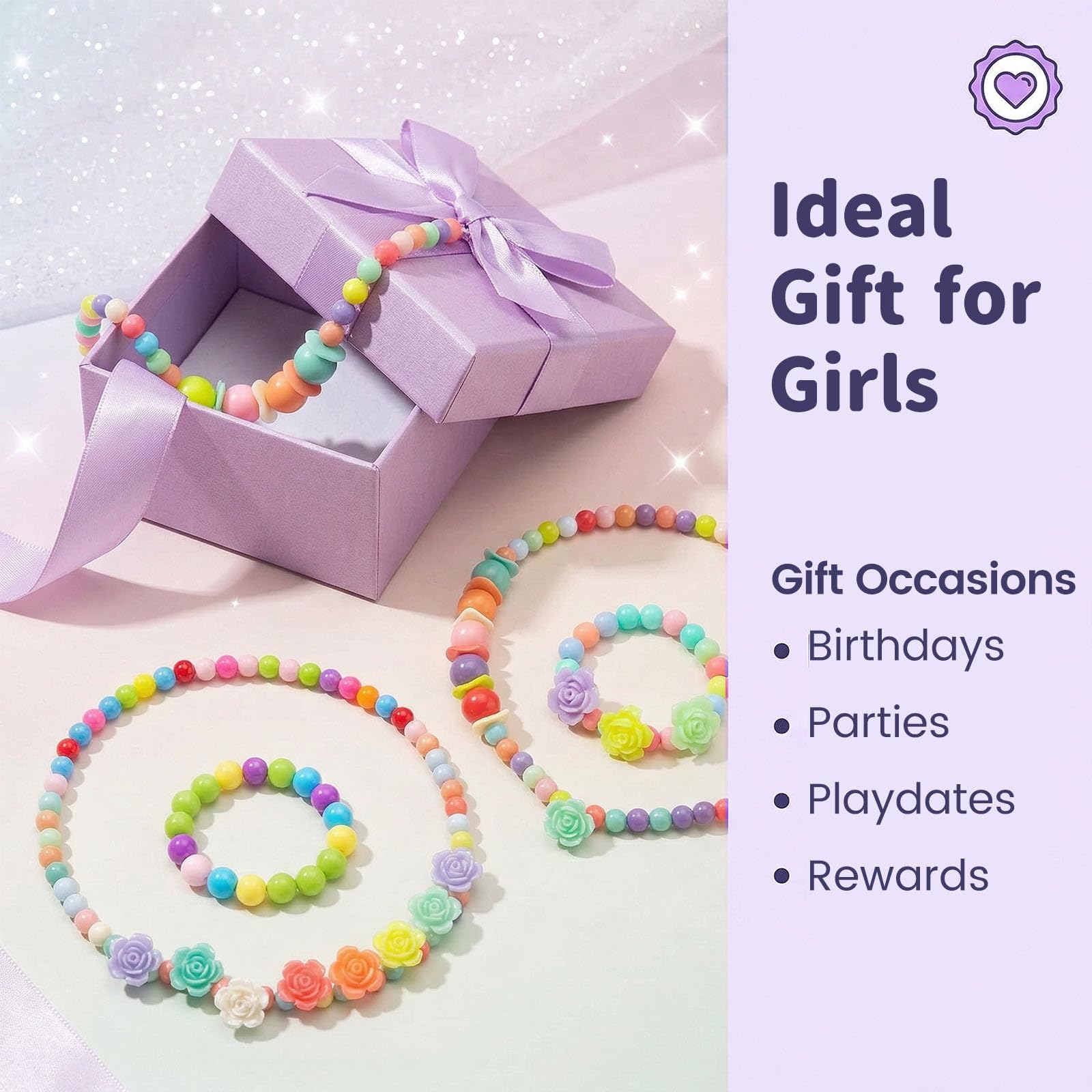 Ages 3-8 elastic band jewelry safety note
