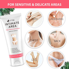 Bikini area and underarms depilatory cream packaging