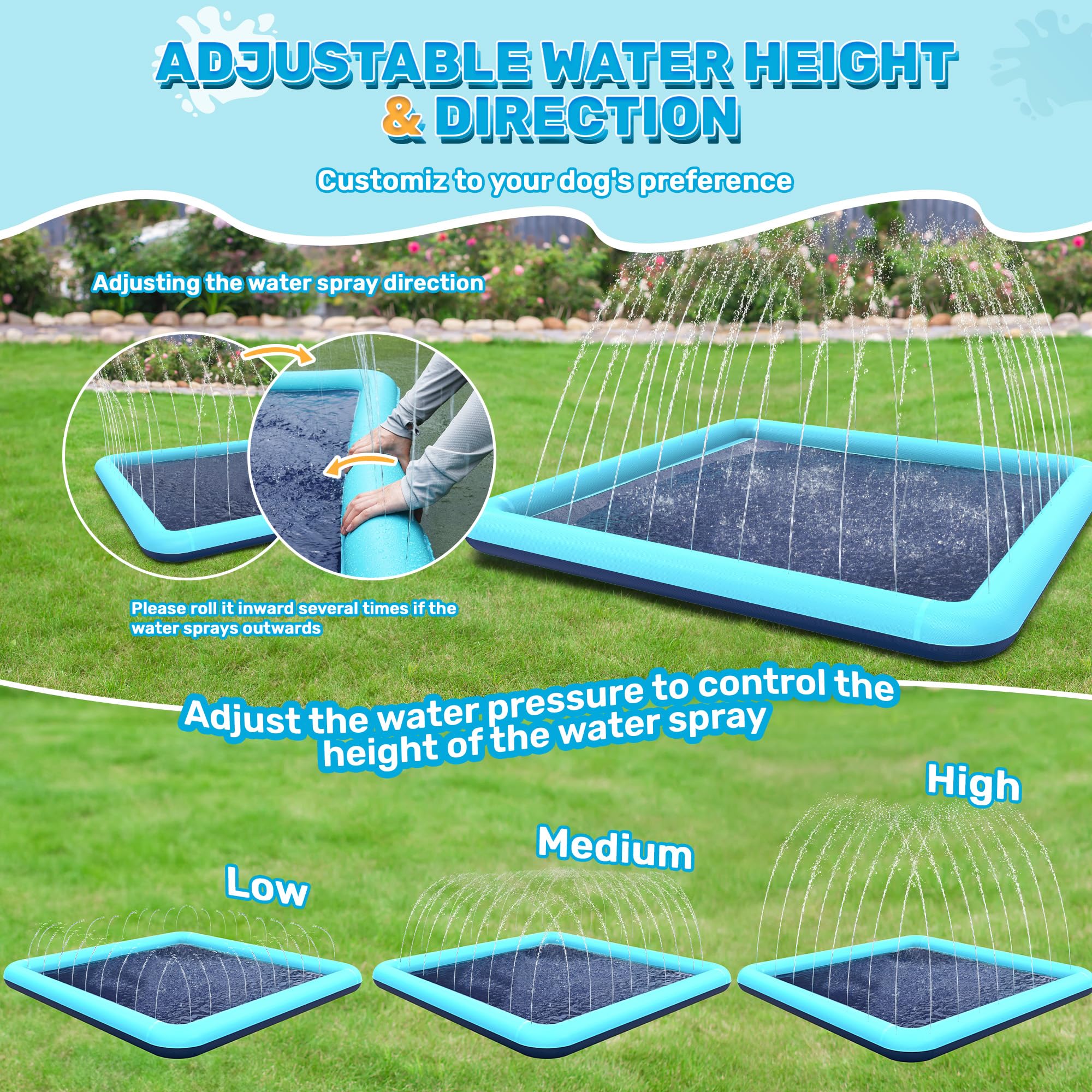 Teal Bilibara splash pad designed for outdoor backyard use