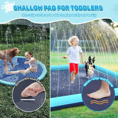 Square teal splash pad for dogs and kids by Bilibara