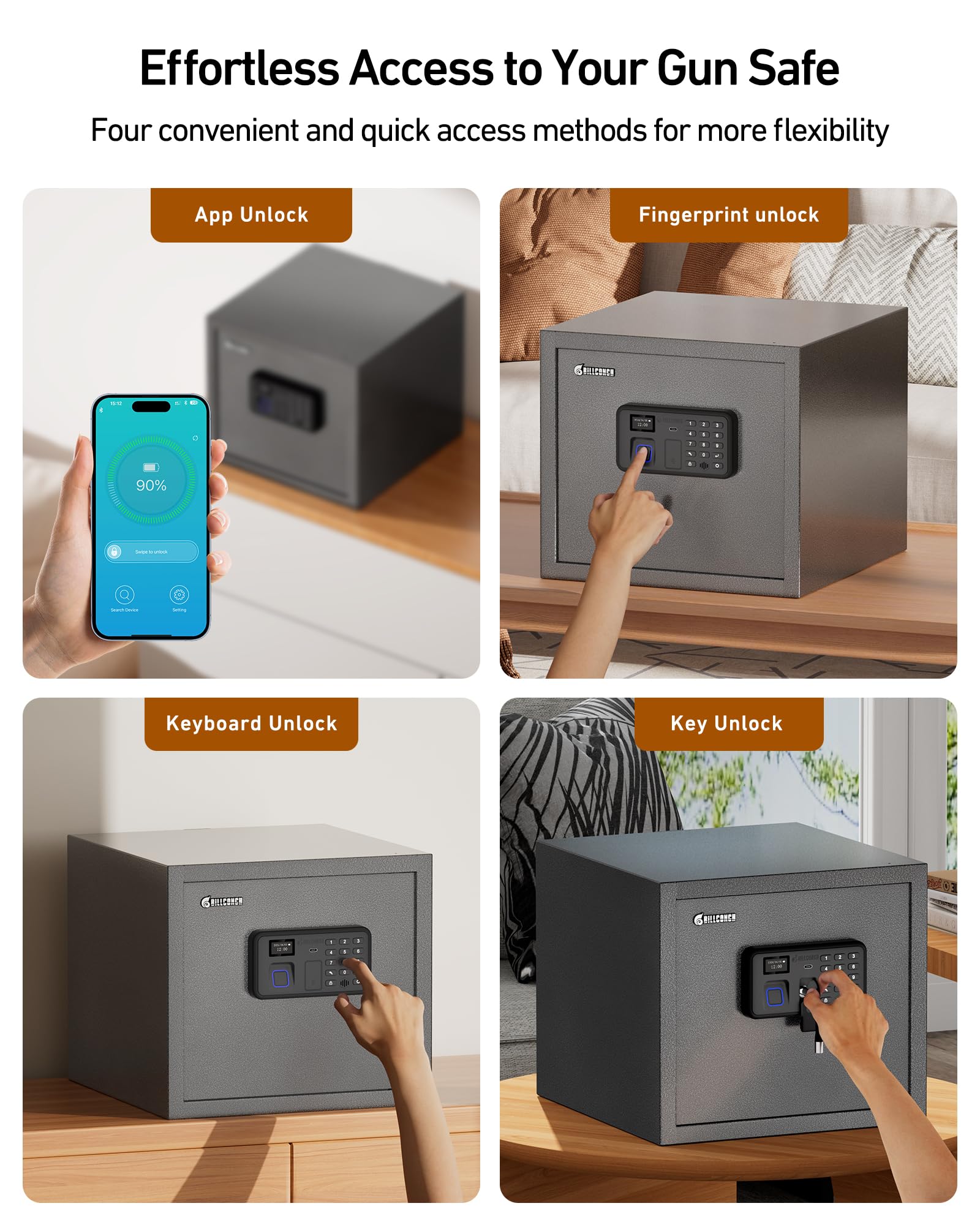 Billconch app-based management interface for safe access