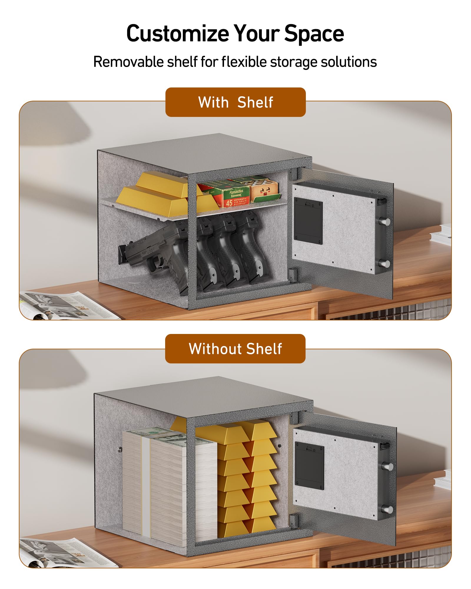 LED lighting inside Billconch safe for dark access