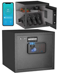 Billconch Smart Gun Safe front view with four pistol capacity