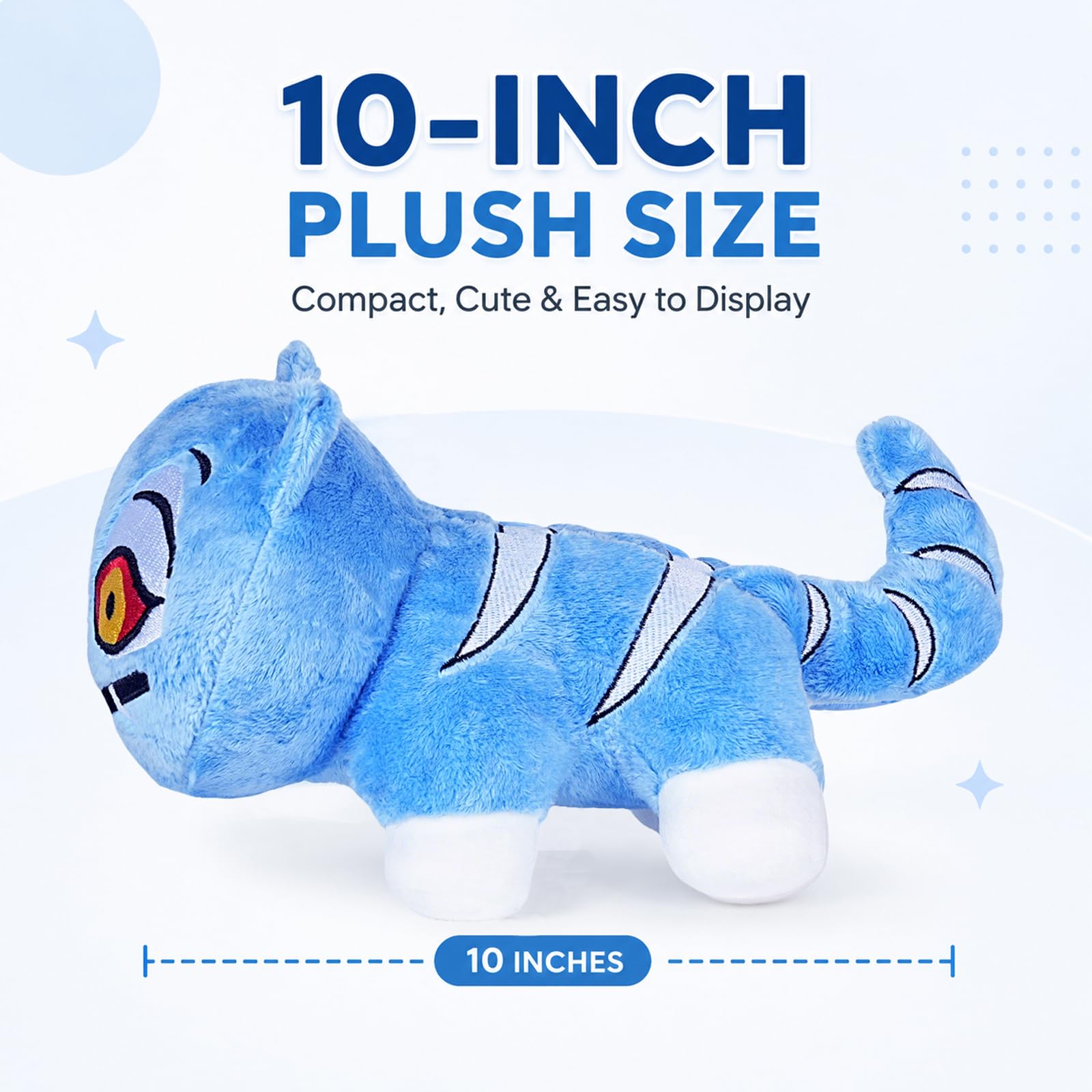 Blue Tiger Plush Toy premium short plush fabric PP cotton