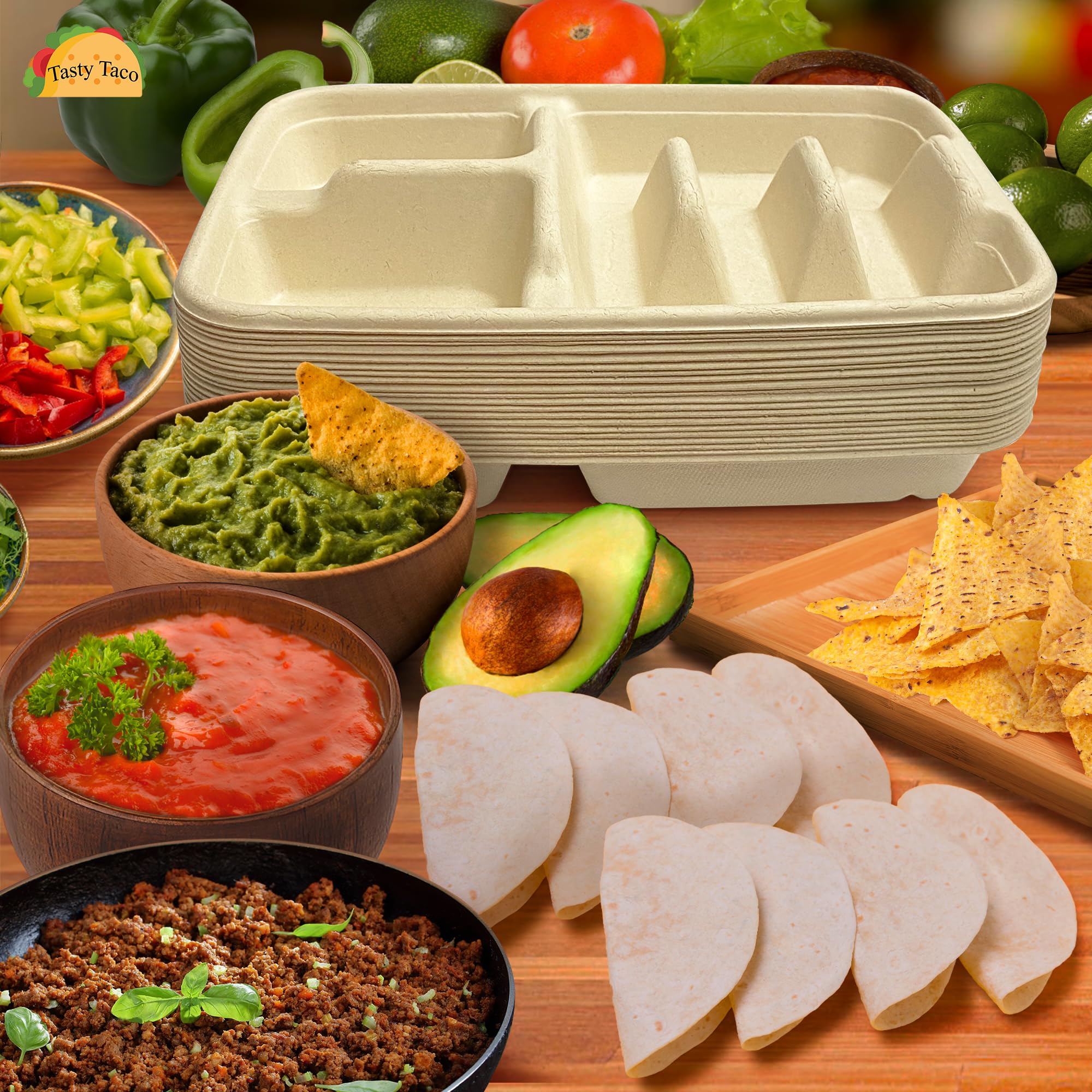 taco bar party plates for serving