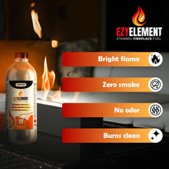 Tabletop bioethanol fuel for indoor outdoor fire pits