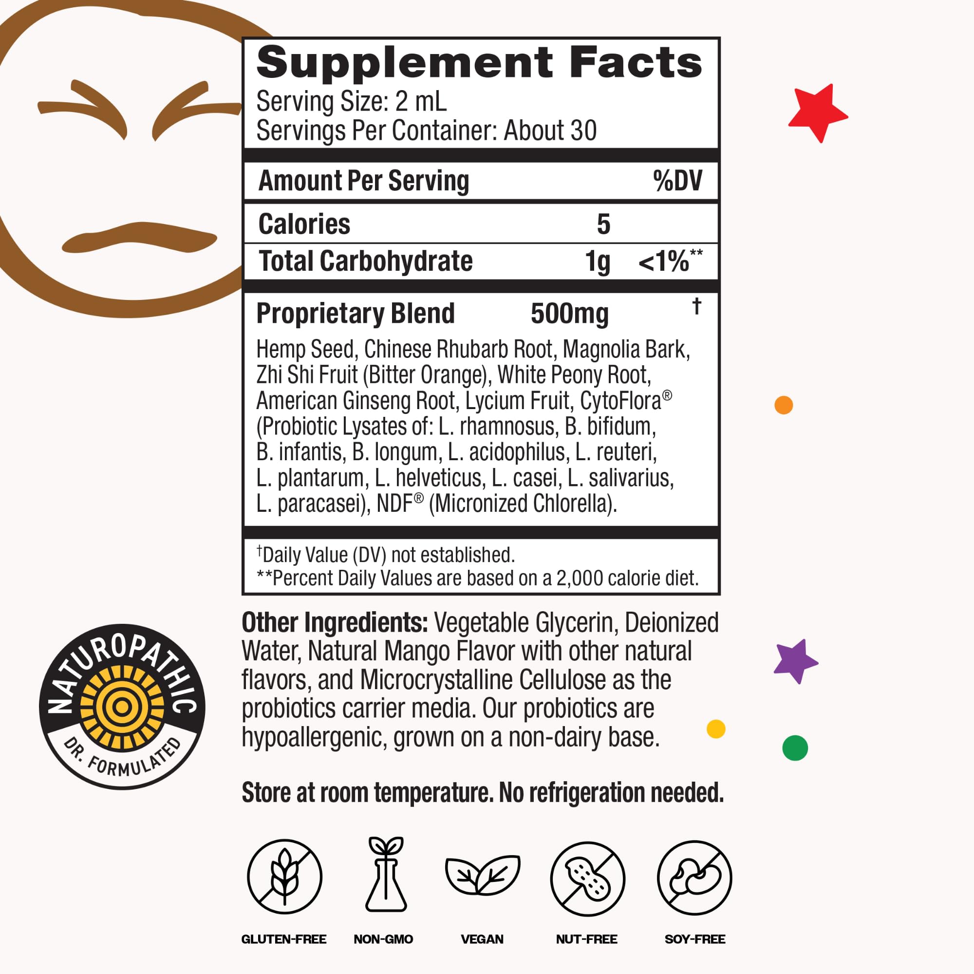 Kids bowel mover supplement packaging