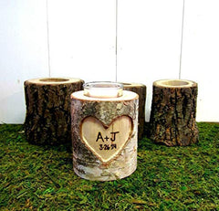 Birch branches candle holder for rustic wedding decor