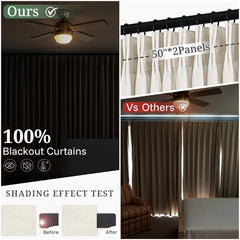 Blackout curtains with 400 GSM linen blend fabric