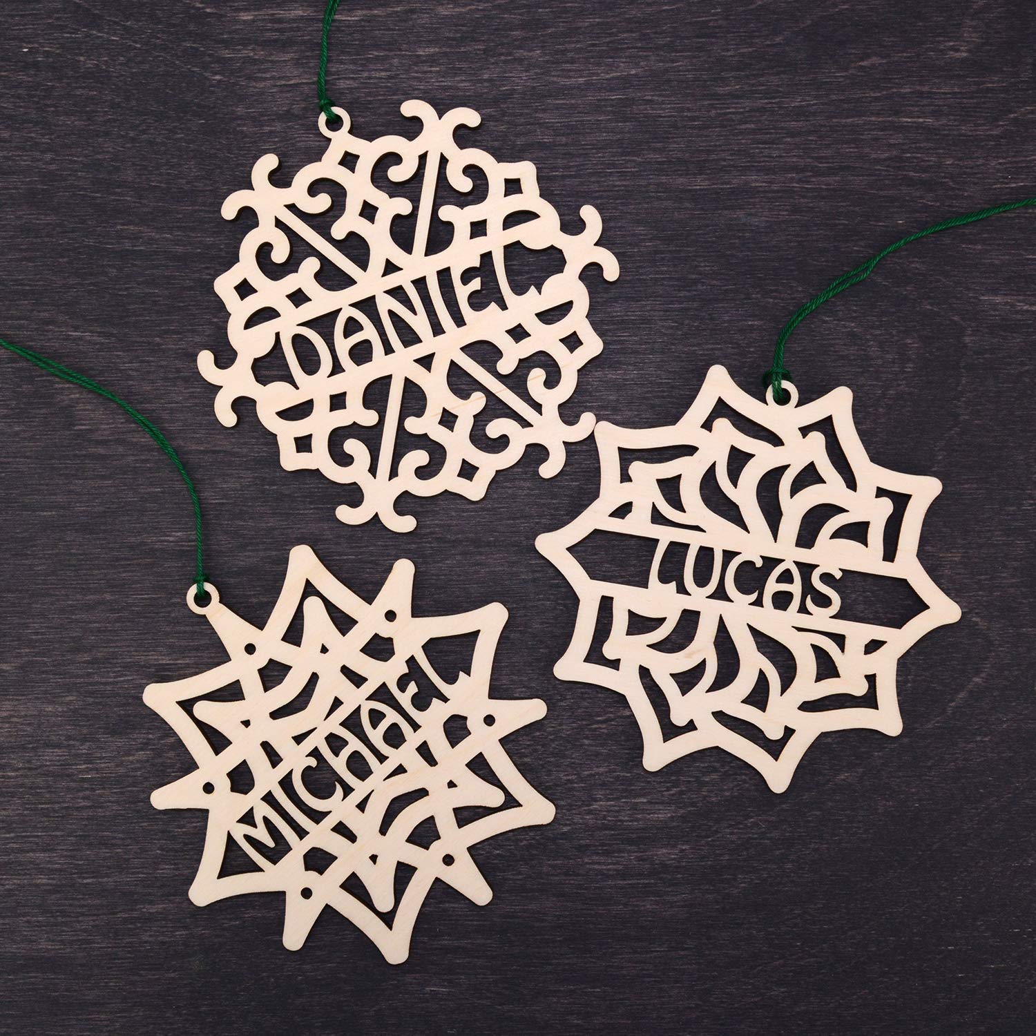 Birch plywood ornament highlighting natural color and surface