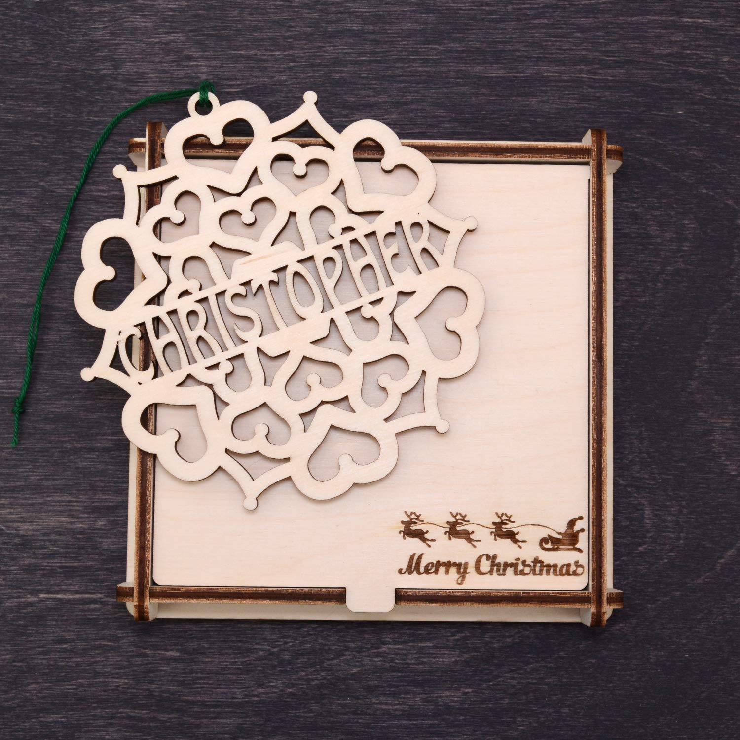 Birch plywood snowflake ornament four inches