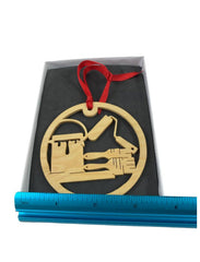 Gift box packaging for painter Christmas ornament ready to give