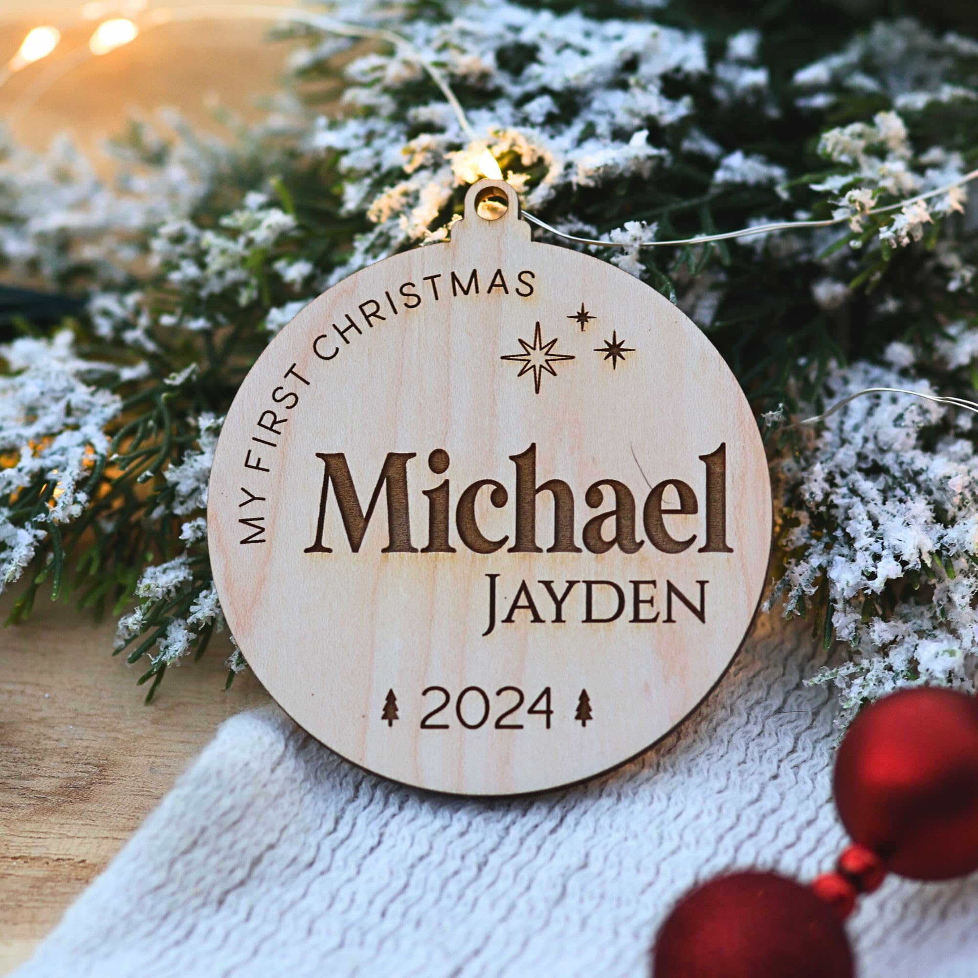 Newborn gift ornament for first Christmas