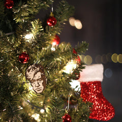 Birch wood ornament with hand-finished detailing
