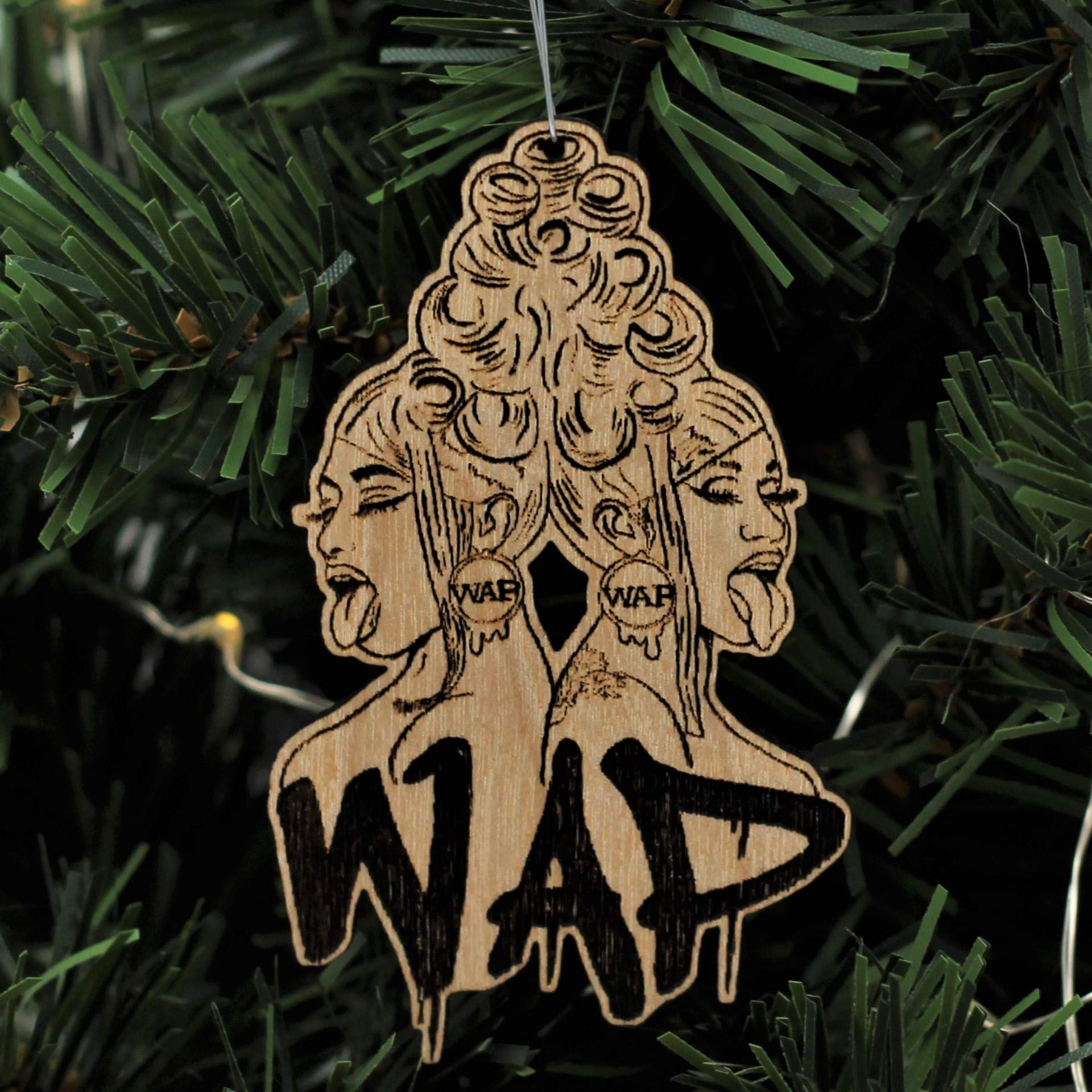 Birch wood ornament with hanger