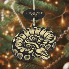 Hang tag engraving area on Python Snake ornament