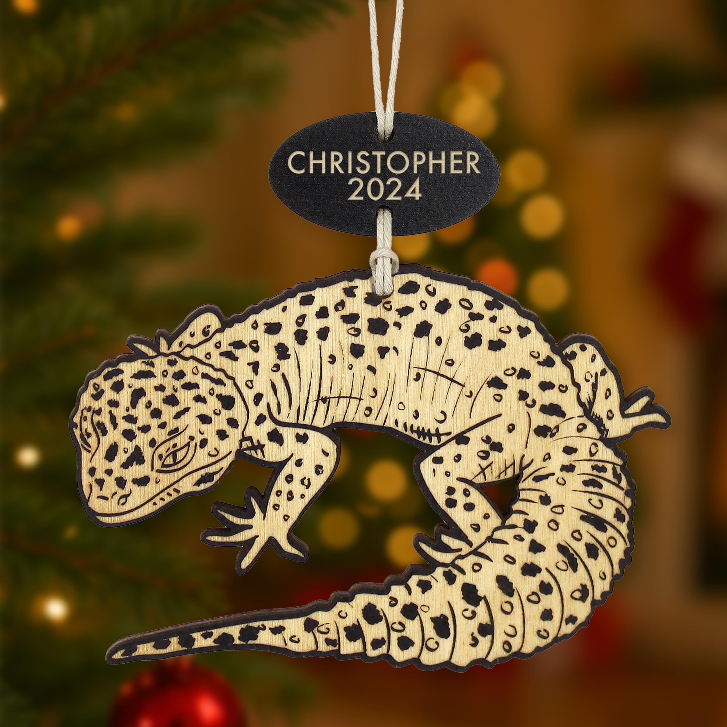 Lightweight birch wood Christmas ornament