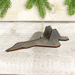 Birch wood aviation ornament lightweight for Christmas tree