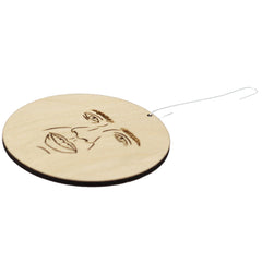 Birch wood ornament 3 inch Nic Caged in Wood with hanger