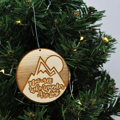 Birch wood ornament 3in x 3in with ornament hanger