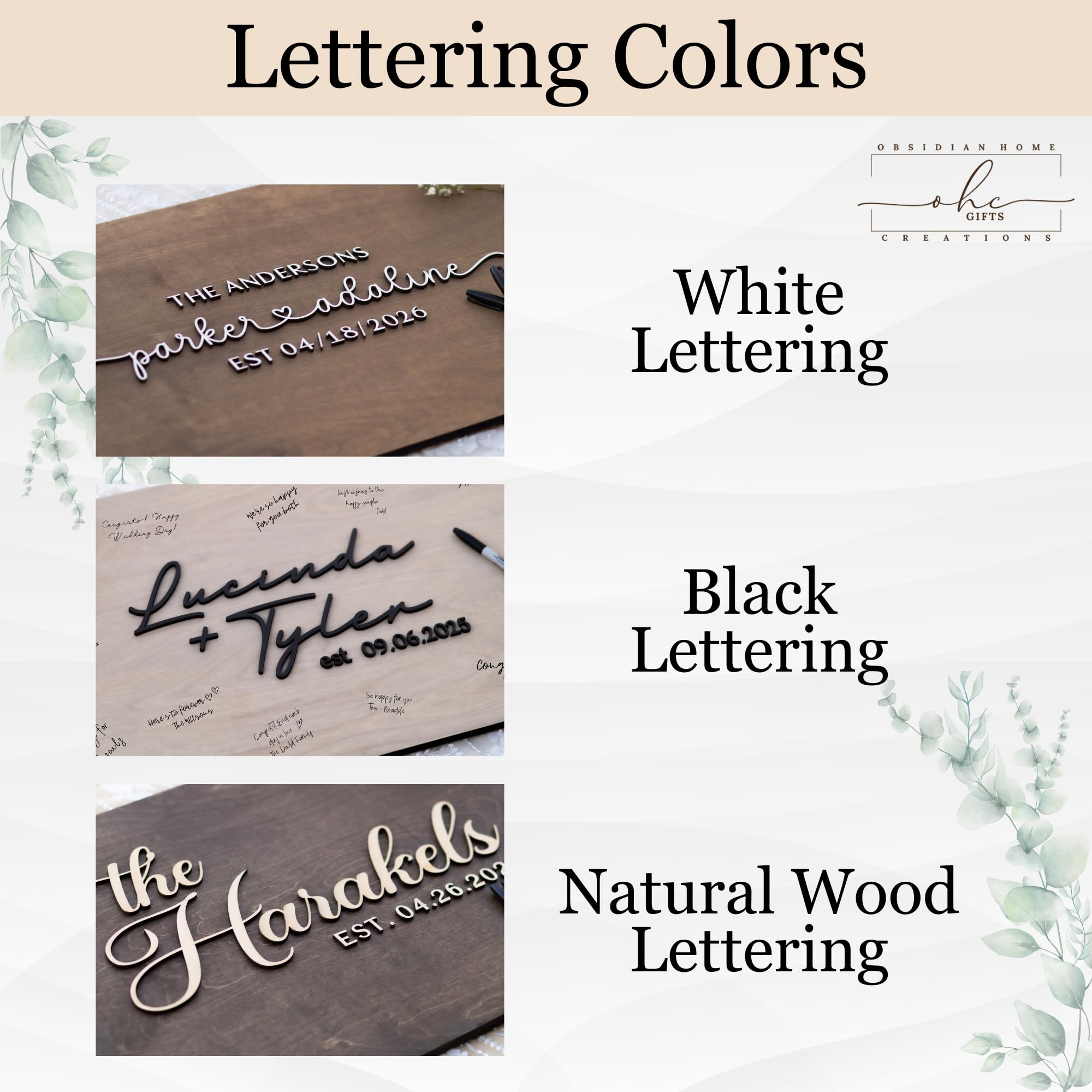 Birch wood wedding sign natural finish
