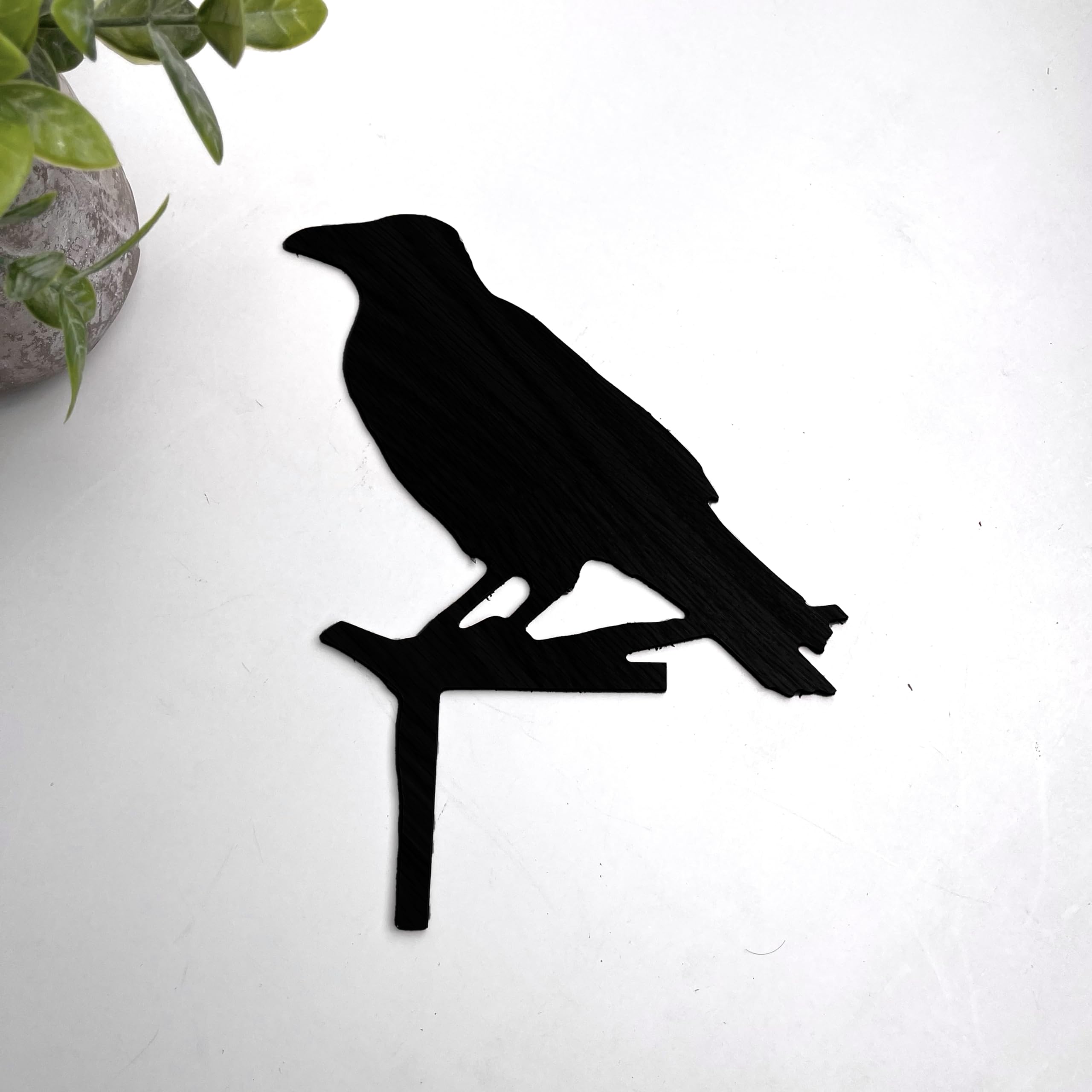 Bird door sitter with gothic Halloween motif