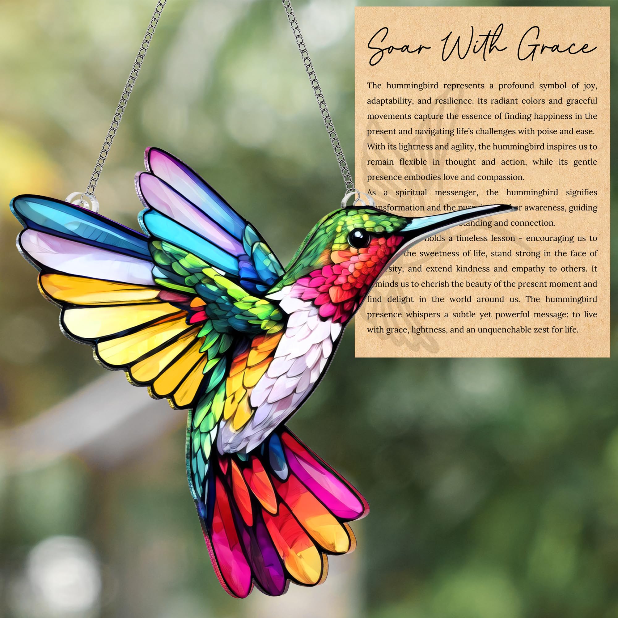 Colorful hummingbird ornament for holiday decor
