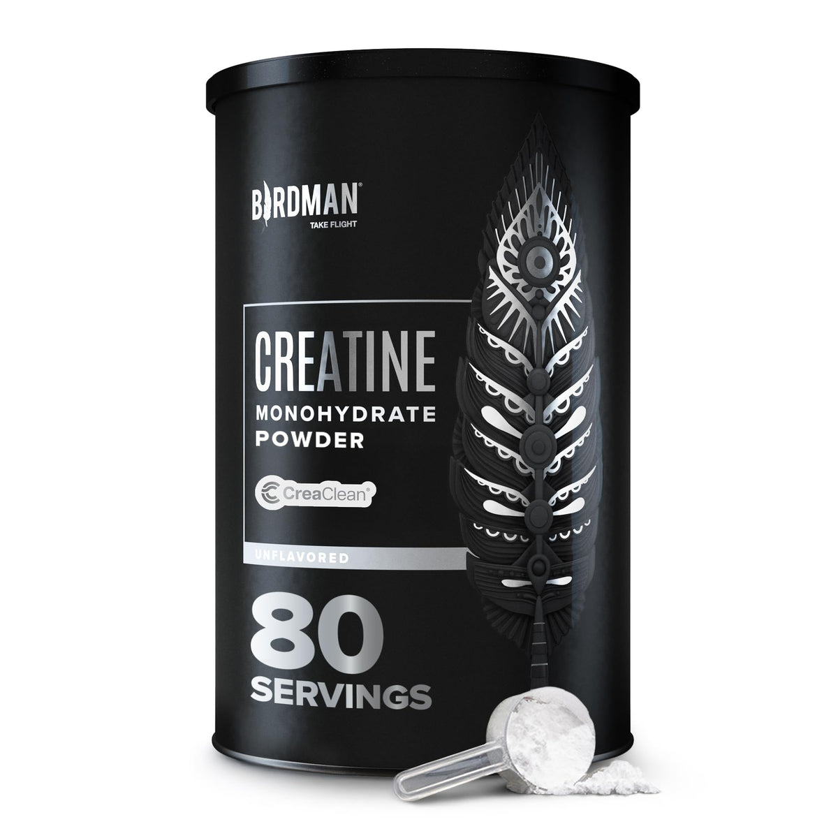 Birdman micronized creatine monohydrate powder container