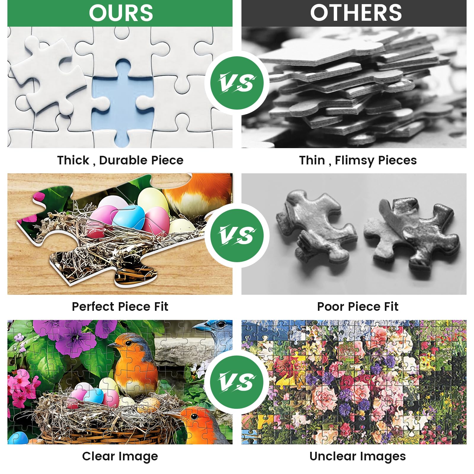 birds eggs and flowers in spring puzzle design