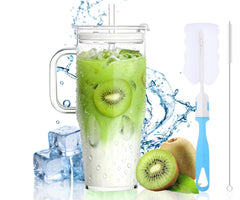 Birity 40 OZ borosilicate glass tumbler with handle