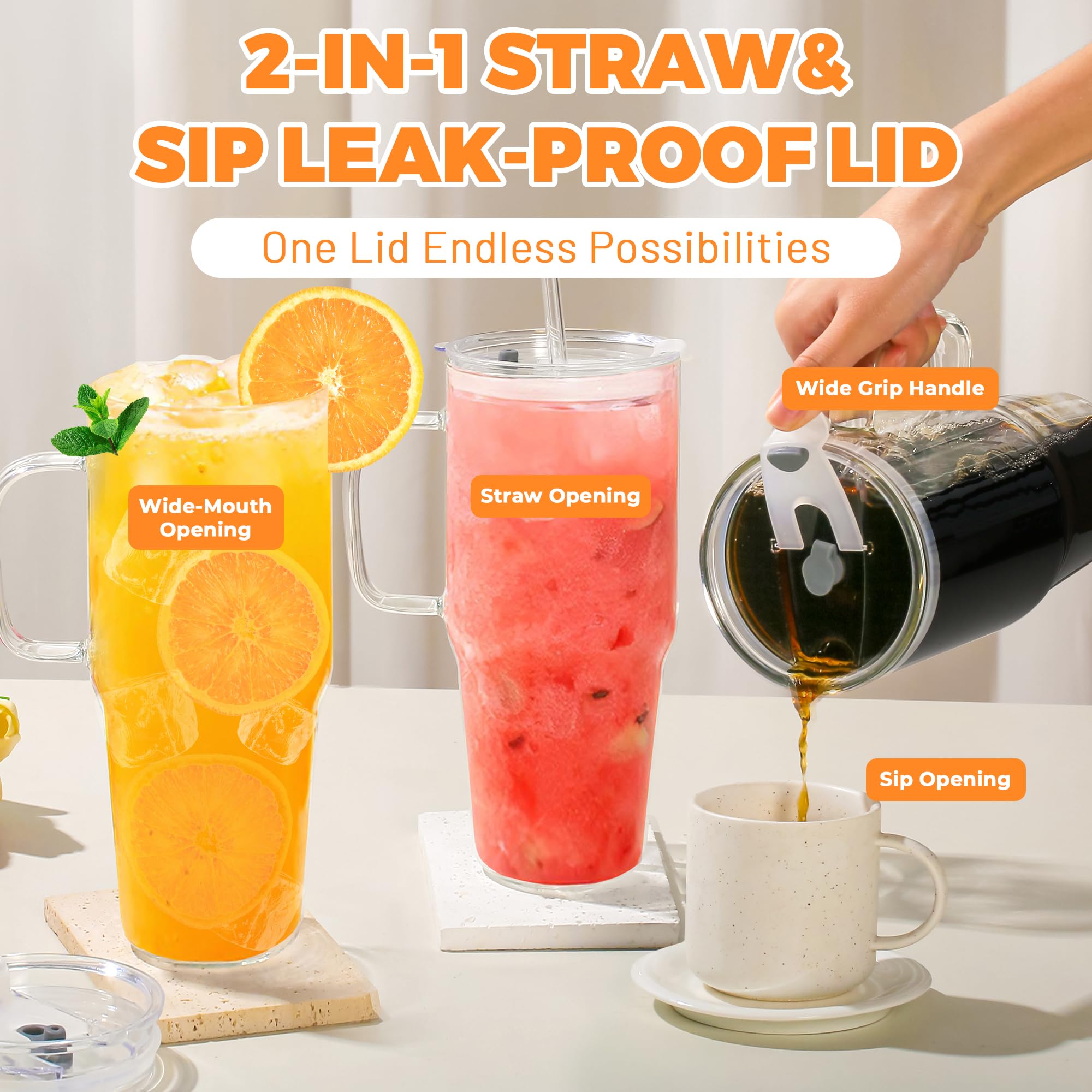 Dishwasher-safe Birity tumbler with straw brush
