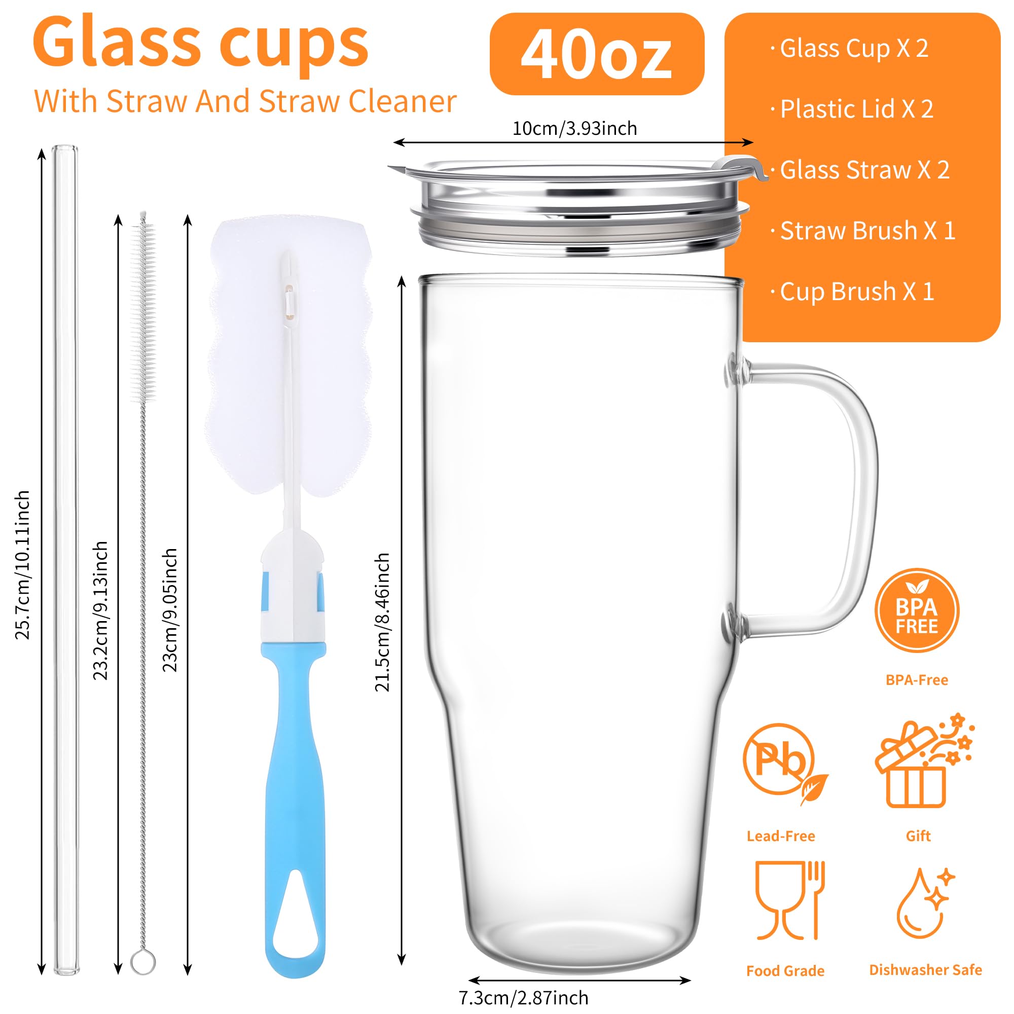 Glass tumbler with lid and straw by Birity