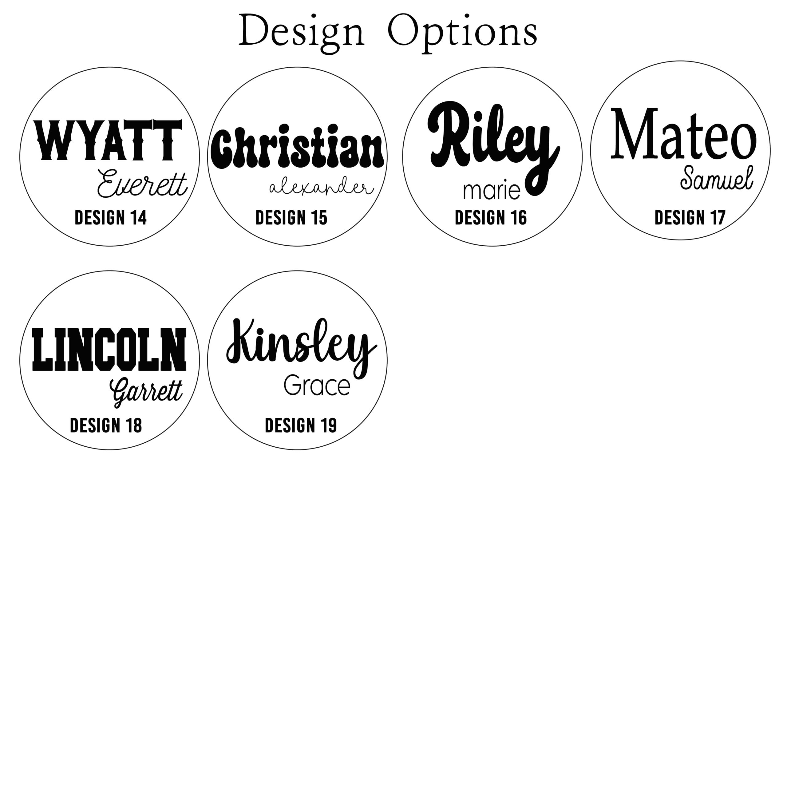 Birth Announcement Name Sign 8 inch size display