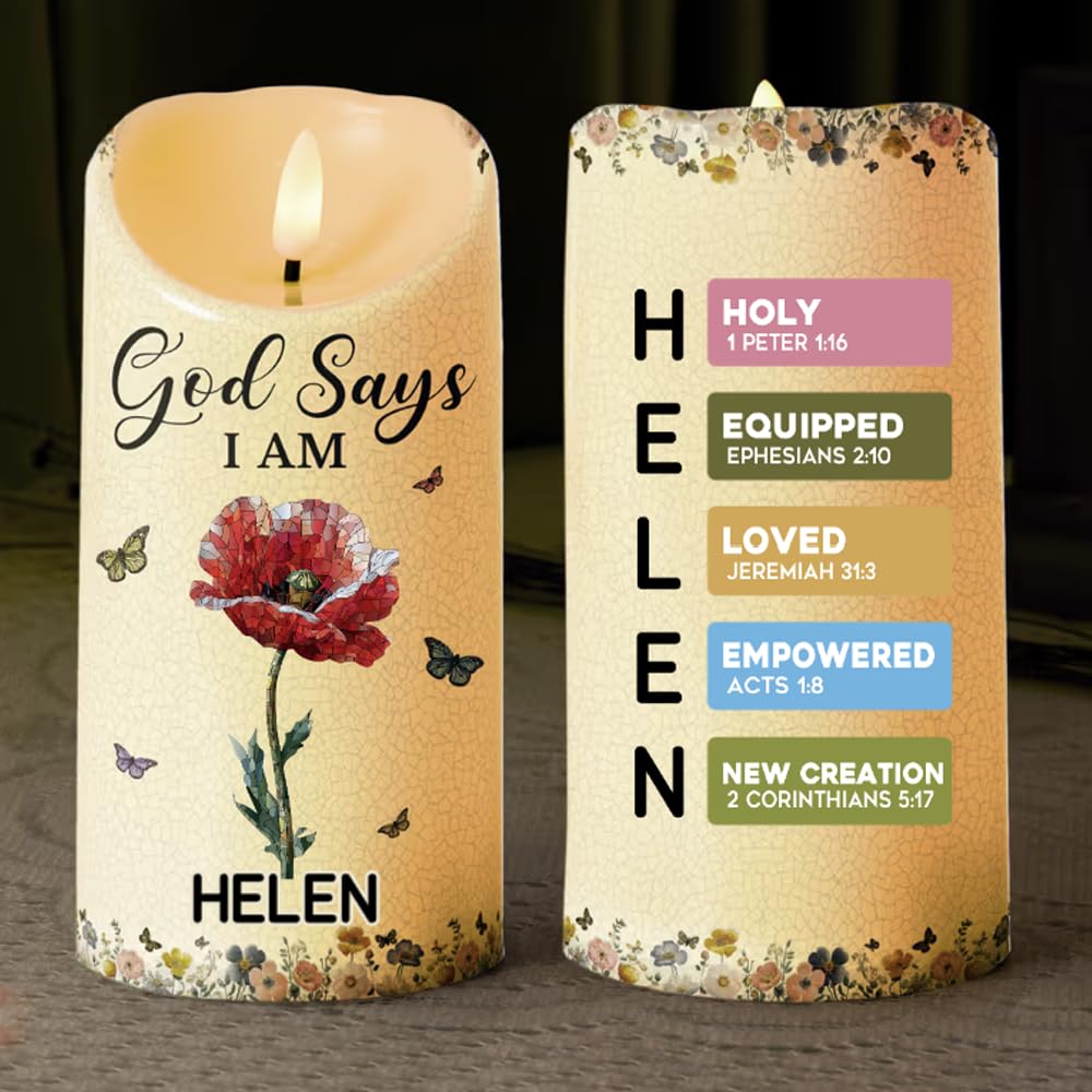 Gift-ready Christian home décor candle with affirmations