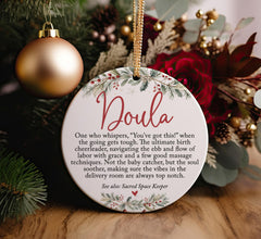 Birth labor support ornament with vibrant UV print