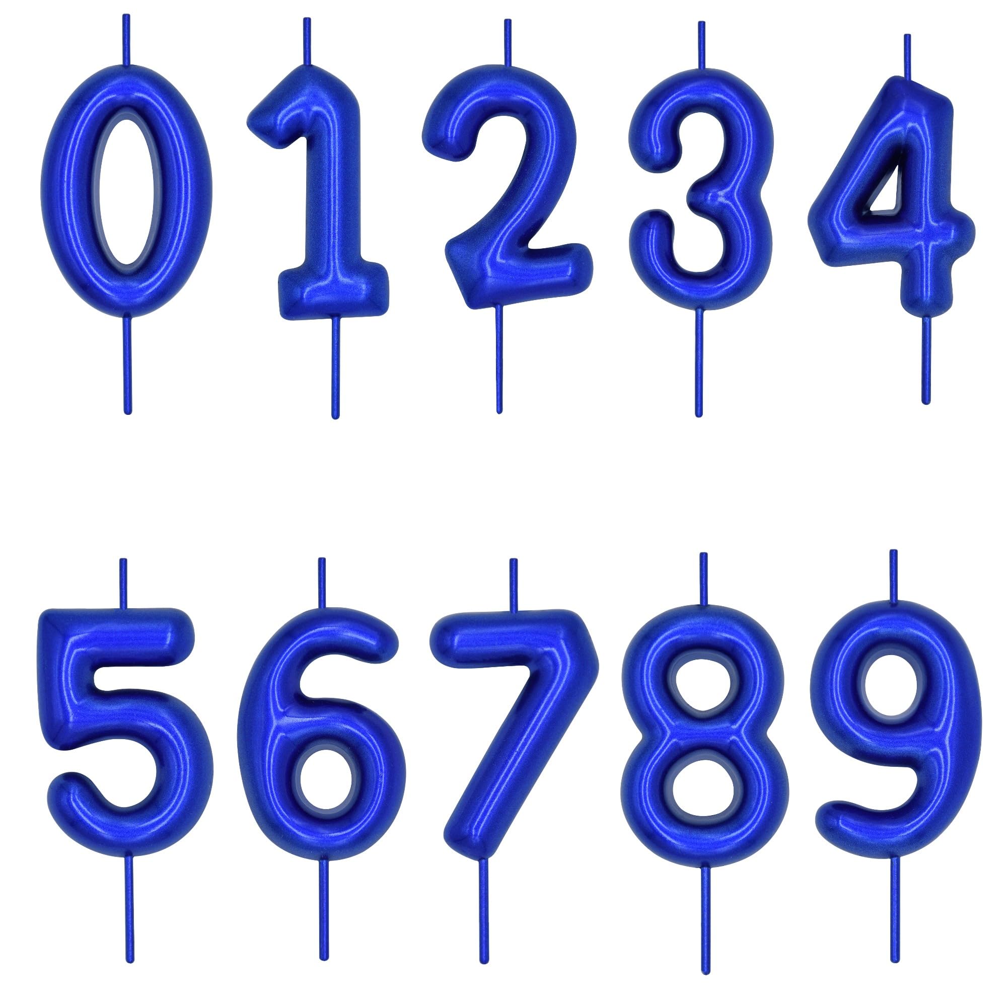 Birthday party cake decoration blue number candle